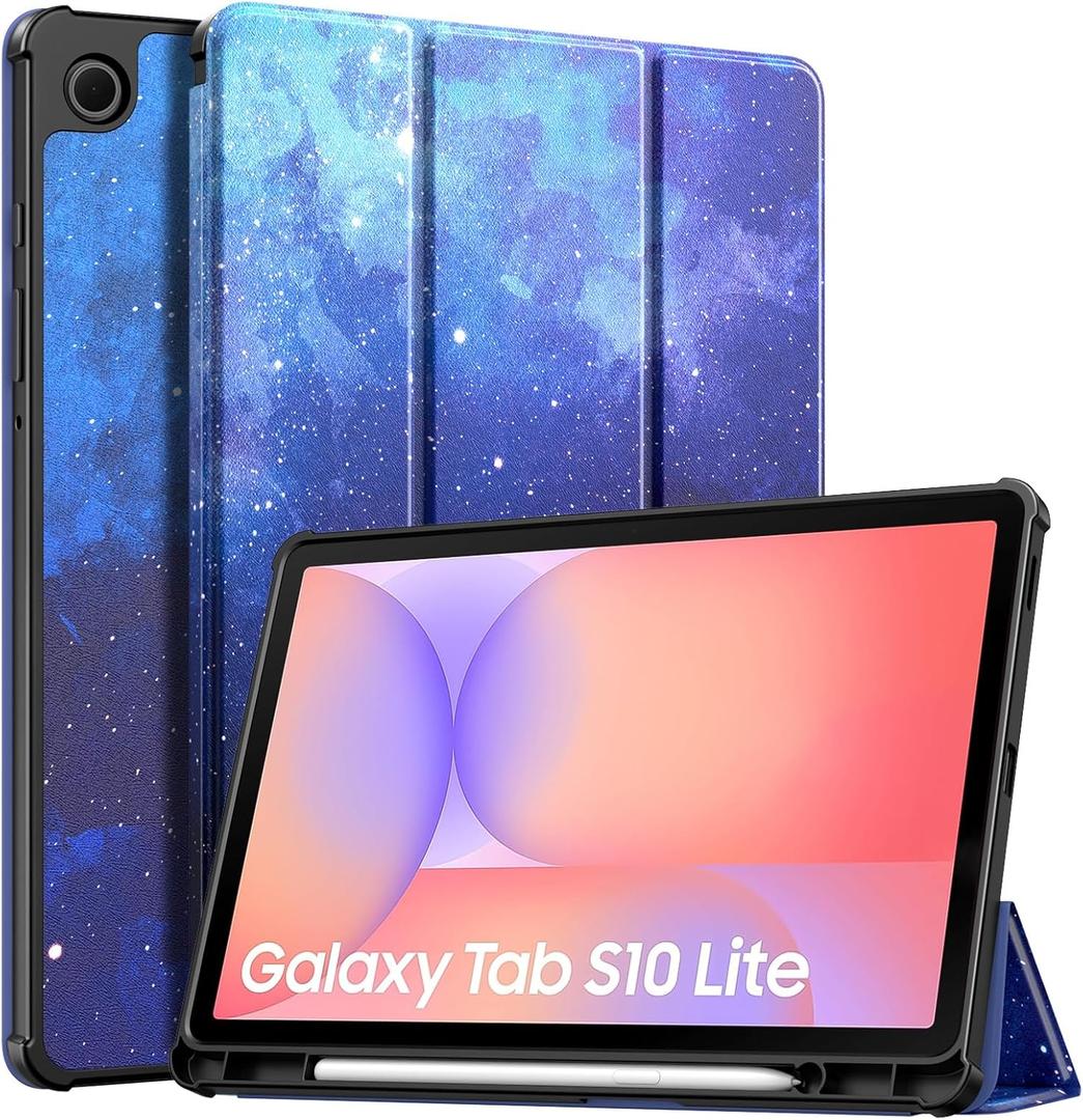 TiMOVO Case for Samsung Galaxy Tab S10 Lite 10.9 Inch 2025 SM-X400/X406 with S Pen Holder, Slim Stand Soft TPU Back Protective Cover, Support Auto Wake/Sleep, Blue Starry Sky