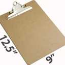 Officemate Recycled Wood Clipboards, Letter Size, 12-Pack with 6 Rust-Resistant Clips, Durable Hardboard Writing Surface, Made in USA, 9" x 12.5" (83712)