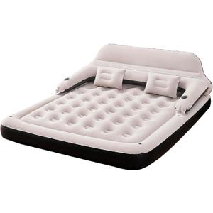 DIMAR GARDEN Queen Size Air Mattress with Headboard and Pillows, Inflatable Bed Blow Up Bed