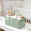 Baby Diaper Caddy Organizer, Portable Nursery Storage Basket for Newborn Essentials, Changing Table & Car Caddy Organizer, Gift for Baby Shower, Registry Must-Have for Boy Girl, Green