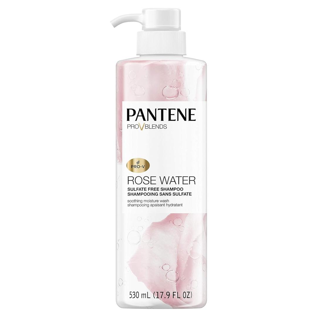 Pantene, Shampoo, Sulfate, Paraben and Dye Free, Pro-V Blends, Soothing Rose Water, 17.9 fl oz, Twin Pack