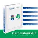 Samsill 2 Inch 3 Ring Binders, Economy Round Ring, Clear View Cover, 425 Sheet Capacity - for School, Home, Office - White, 4 Pack