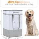 FairyHaus Laundry Basket 100L, 2Pack Laundry Hamper with Easy Carry Handles, Collapsible Laundry Baskets Hampers for Bathroom Clothes Storage Grey
