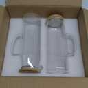 Hsei 2 Sets Glass Pitcher with Lid, 67.6 oz / 2000 ml Water Carafe with Handles Hot Cold Beverage Water Jar Glass Jug for Tea Juice Milk Coffee Iced Beverage(2l)
