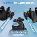 Guiseapue Cup Holder for Walker: Stroller Cup Holder Attachment with Phone Holder, Wheelchair/Stroller Accessories for Rollator, Bike, Scooter, Baby Essentials,New Mom (Black)