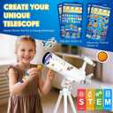 Hawkko Telescope for Adults & Kids 80mm Aperture 500mm Telescopes for Adults Astronomy, (20X-150X) Portable Refractor Telescope Kit for Beginners with Decorate Stickers, AZ Tripod, Phone Adapter