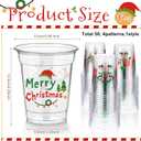 FoldTier 50 Pcs Christmas Elf Cups 12 oz Elf Plastic Cups Clear Xmas Disposable Cups Christmas Theme Drinking Cups for Home Xmas Winter Holiday Theme Party Favors Kitchen Supplies Decoration (Elf)