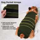 QBLEEV Female Dog Diapers with Adjustable Suspenders – Washable Sanitary Panties for Dogs in Heat or Incontinence, Escape-Proof Reusable Pet Period Underwear Onesie (XS（Back Length:8.7"))