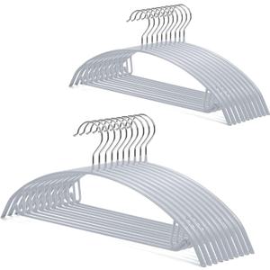 Nature Smile Non Slip PVC Coating Sweater Hangers,Dress Suit Coat Hangers,Shoulder Bump Free Golf T Shirts Clothes Hangers (Silvery Grey Color 20 Pack)