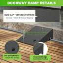 6.7" Rise Plastic Rubber Ramp, Door Threshold Ramp for Wheelchairs/Scooters