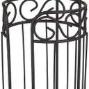 Scroll Design Dispensing Toilet Paper Holder Stand, (Bronze), by Home Basics | Steel Free-Standing Holder | Bathroom Toilet Paper Holder with Non-Skid Feet