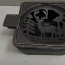 Enameled Cast Iron Wood Stove Steamer, Elk Fireplace Humidifier, 2.7 Quart Capacity, Matte Exterior with Glossy Interior, Wood Stove & Fireplace Accessories for Decoration