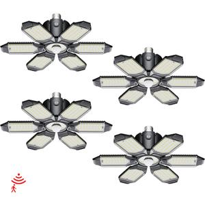 Motion Sensor Garage Light,20000LM Garage Lights Ceiling Led Motion Activated,Motion Light Indoor with Dusk to Dawn,Screw in Light Bulb for Basement Attic Warehouse (4 Pack)