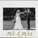 5x7 Mr. & Mrs. Frame - Wedding Picture Frame, White with Gold Calligraphy, Holds 5x7 Photo, Easel-Back & Wall Mountable