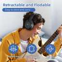 Eduiosma Active Noise Cancelling Headphones, Wireless Over Ear Bluetooth Headphones with Microphone, Transparency Mode, 70H Playtime, Hi-Res Audio, Deep Bass, Bluetooth 5.3, Lightweight Design,Black