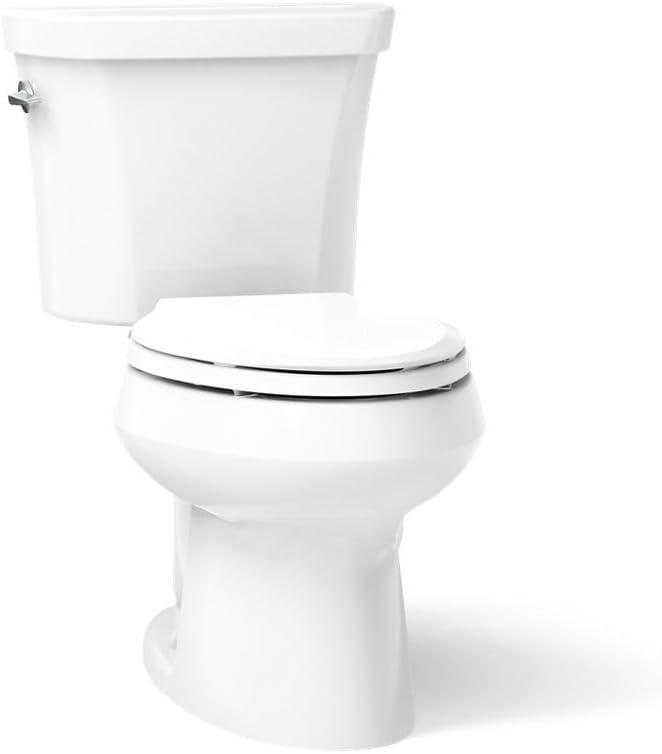 KOHLER K-3988-0 Wellworth Two-Piece Elongated Dual-Flush Toilet with Class Five Flush System and Left-Hand Trip Lever, White (-1)