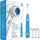 Pursonic Rotating Electric Toothbrush for Adults with 3 Brush Heads - Toothbrush Electric with 3 Cleaning Modes - USB Rechargeable Toothbrush with 2 Minute Smart Timer (White)