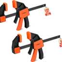 HORUSDY 6-Inch Bar Clamps for Woodworking, 2-Pack Quick Grip Clamps, Heavy-Duty F-Clamp & Spreader, Trigger Clamp with 150 LBS Load Limit for Woodworking, Carpentry, and DIY Projects
