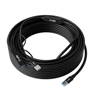 USB 3.0 Active Extension Cable 30 Feet, Type A Male to Female Extender Cord, USB Repeater Cable with 2 Signal Boosters & USB Power Supply, for Laptop, Hard Drive, Printer, Webcam, Xbox, VR, PS4