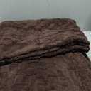 Exclusivo Mezcla Fleece Throw Blanket for Couch,Super Soft and Warm Lightweight Checkered Pattern Blankets for All Seasons, 50x60 Inches, Coffee