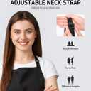 Syntus Adjustable Bib Apron with 2 Pockets Cooking Kitchen Aprons for Women Men Chef (Basic Black)