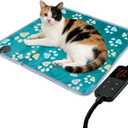 furrybaby Pet Heating Pad, Cat Heating Pad for Dogs Waterproof with Durable Anti-Bite Tube Indoor for Puppies Dogs Cats (1 Pack Green, 17 X 17in, Temp Adjustable)