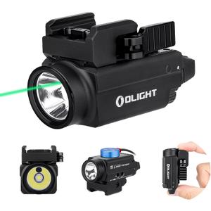 OLIGHT Baldr S 800 Lumens Compact Rail Mount Weaponlight with Green Beam and White LED Combo, Magnetic USB Rechargeable Tactical Flashlight with 1913 or GL Rail, Battery Included (Black)