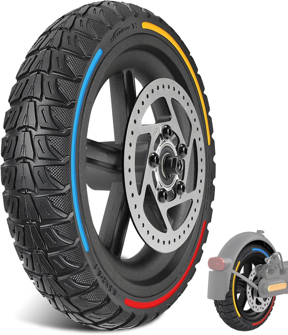 8.5x2.0 Inches Scooter Wheel Hub Tire with 110mm Disc BrakeFit for Xioami M365/1S, Fit for Gotrax GXL V2/ XR Elite/APEX MAX Electric Scooter, Off Road Solid Tire, Anti-explosion Tyre