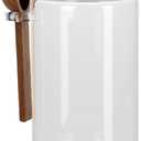 OLADRI 18 oz/550 ml Glass Storage Canister with Airtight Wooden Lid, Clear Small Decorative Container Jar with Spoon for Salad Overnight Oats Snacks Yogurt Cereal Fruit Spice Sugar Coffee Candy Salt