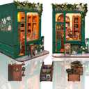 Book Nook Kit - DIY Miniature Dollhouse Booknook Kit with Light, Bookend Bookshelf Decor for Adults, Christmas Birthday Gifts for Family, Friends, Free Time