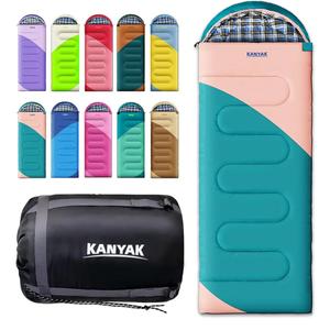 Camping Sleeping Bag, 32℉ Sleeping Bags for Adults Kids Teens Cold Weather Warm Sleeping Bag Winter for 3-4 Season Camping, Camping Gear Equipment, Traveling, and Outdoors