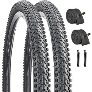 2 Pack 24"/26"x1.95" 26"x2.1" 20"x2.125" 27.5"x1.95"/2.125" Inch Bike Tire Folding Bead Replacement Tire Double Packing for Mountain Bicycle Tire with or Without Tubes and Levers
