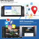 1G+32G Android 13 Car Stereo with Wireless CarPlay Android Auto for BMW 5 Series X5 E39 E53 M5 1996-2006, 9" Touchscreen Radio with Backup Camera GPS Navigation HiFi WiFi Bluetooth FM Audio Receivers