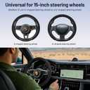 Suede Steering Wheel Cover, Universal 15 Inch Car Steering Wheel Cover, Non-Slip Design,Breathable,Car Interior Accessories Black