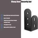 U Bracket, Door Security Bar, Heavy Duty Steel Door Bracket for 2x4 Lumber (6 Pack, Black, Wall Mount)