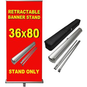 Retractable banner stand 36"x80" with Padded Carry Bag Portable Roll Up Banner Metal Display Stands for Trade Shows Events Personal Celebrations (36"x80")