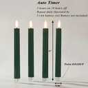 Simplelight Green Flameless Taper Candles with Timer - Battery Operated Advent Wreath Candles, LED Candlesticks, Plastic, H:9 Inch (Green)