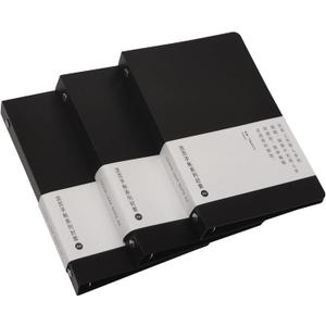 3-Pack Round Ring Binder Covers - 6-Ring & 9-Ring PVC - Refillable Notebook & Loose Leaf Binder Protector - A6 Black (3 Pack)