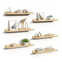 upsimples Floating Shelves for Wall, Wood Mounted Shelf Decor Storage Set of 6, for Bedroom, Living Room, Bathroom, Kitchen, 23.6 inch Long Picture Ledge, Natural