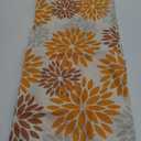 Artoid Mode Floral Vinyl Placemats Set of 6, Heat Resistant Washable Non-Slip Plistic PVC Place Mats for Fall Thanksgiving Party Kitchen Dining Decor, Orange (12" x 18", Rectangular 6 Pcs)