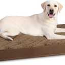 Orthopedic XL Dog Beds Large Sized Waterproof with Removable Washable Cover and Non-Slip Bottom, Quilting Dog Bed for Crate, 41x27 Inch, Brown