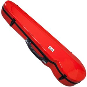 PAITITI Violin Shaped Full Size Durable Super Light Fiber Glass Case with Hygrometer Backpackable (Red)