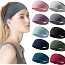 Women's Workout Headbands Non Slip Sport Sweatbands Yoga Hairbands for Travel Fitness Athletic Elastic Moisture Wicking for Girls (Purple)