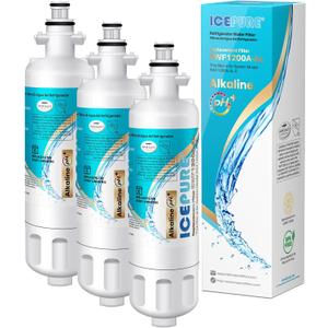 ICEPURE Alkaline ADQ36006101 Refrigerator Water Filter Replacement for LG LT700P, Kenmore Elite 46-9690, FML-3, ADQ36006102, RWF1052, CLCH106, RWF1200A, LFX28968ST, LFXS29626S, Enhances PH, 3Pack