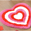 Valentines Day Bath Rug Heart Shaped Non Slip Mat Indoor Entryway Floor Rug for Entrance Outside Home Kitchen Living Room Bathroom Decor 23.6x23.6 (Style1)