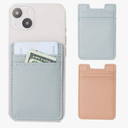 2Pack Phone Wallet,Leather Phone Card Holder Adhesive Stick On Credit Card Pocket for Back of Phone Case iPhone and Android-Pink,Blue, Pack of 6