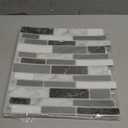 DEWOO Kitchen Backsplash Self Adhesive Wall 3D Marble Tiles Peel and Stick Bathroom, Black Mosaic (10-Sheet, 12"12") (Gray)