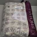 jinchan Boho Linen Blend Curtains Beige Farmhouse Curtains 96 Inches Long Grey Embroidered Leaf Living Room Ogee Geometry Drapes Light Filtering Grommet Country Drapes 2 Panels Gray on Flax, Vine Grey, 50"W x 96"L (Pack of 2)