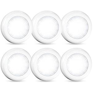 Tap Light 6 Pack Portable LED Puck Touch Night Lights - Battery Operated Under Cabinet Lighting for Kitchen, Closet, Classroom, Indoor & Outdoor