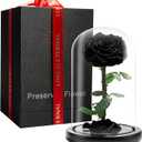 Eternal Flower in a Glass Dome: Preserved Rose - The Perfect Forever Infinity Rose Gift for Her on Valentine's Day, Mother's Day, Birthday, Anniversary, Wedding, and Christmas (9 inch) (Red-double)